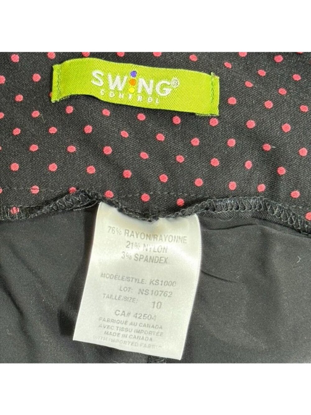 SWING Women's Skort Polka Dot Pull On Banded Waist Active Wear Stretch Size 10 - Picture 7 of 9